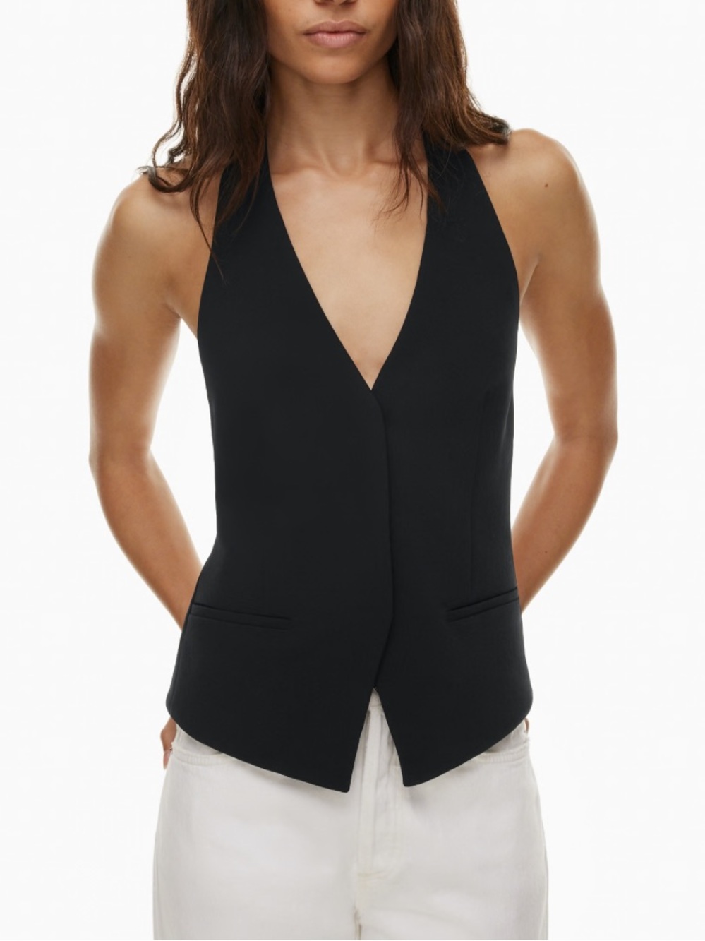 Aritzia Black Halter Vest Top